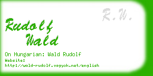 rudolf wald business card